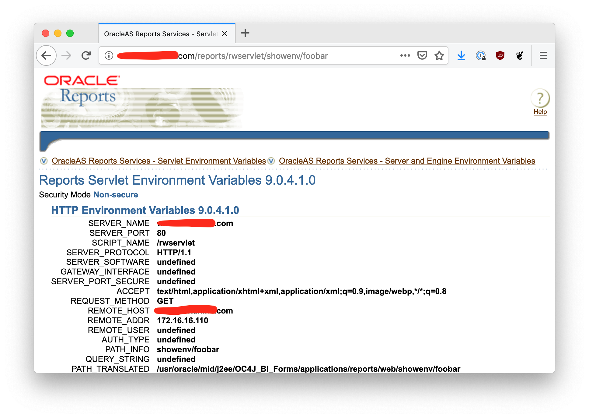 oracle java sliding reports relic